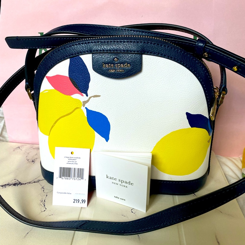 Like NEW Kate Spade lemon print dome bag